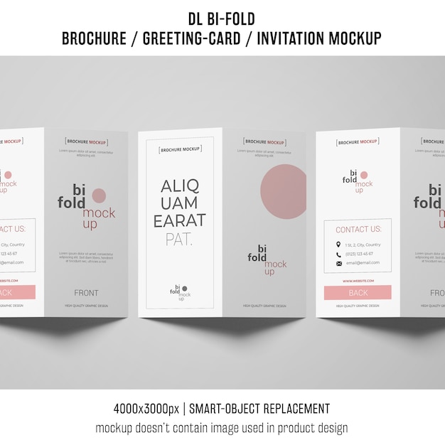 Download Bi-fold brochure or invitation mockup | Free PSD File