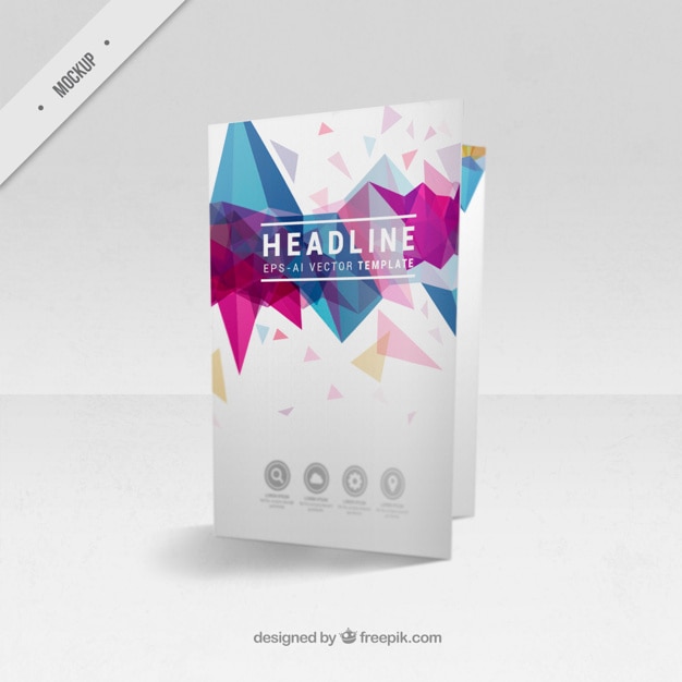 Download Bi-fold flyer mockup of modern shapes PSD file | Free Download