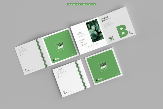 Download Premium PSD | Bi-fold square brochure mockup PSD Mockup Templates