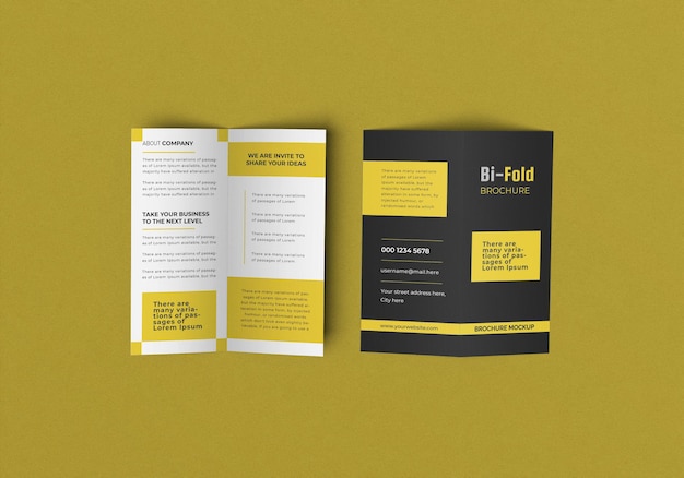 Premium PSD | Bifold flyer brochure mockup design