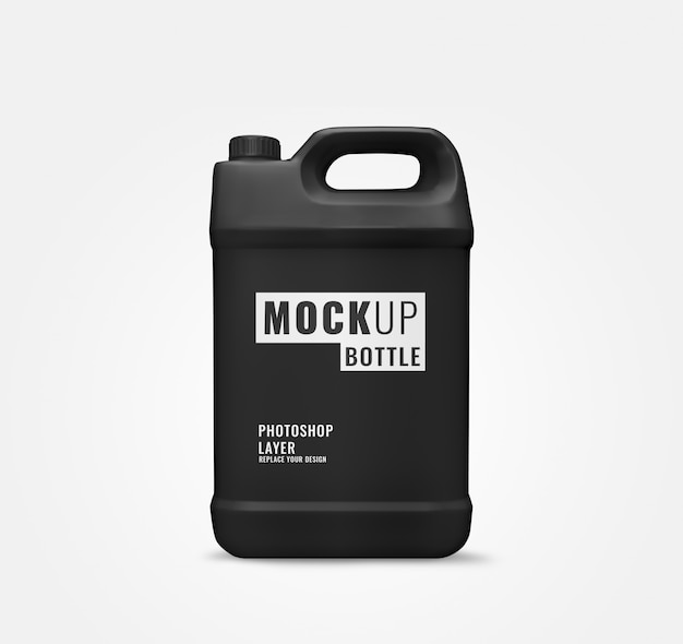 Download Big black bottle gallon of liquid mockup | Premium PSD File