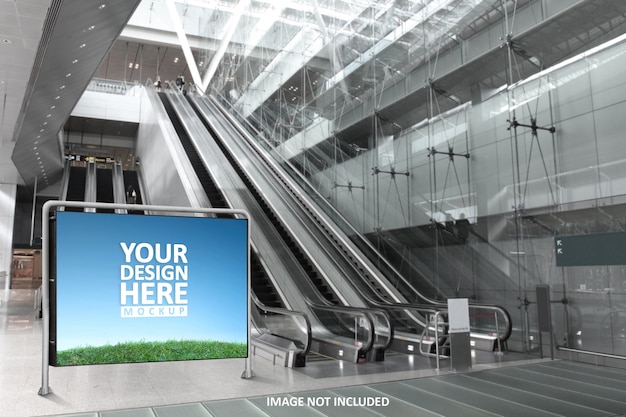 Download Big blank screen on wall glass, mockup | Premium PSD File