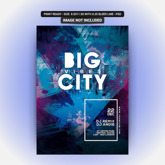 Big city club party flyer Premium Psd