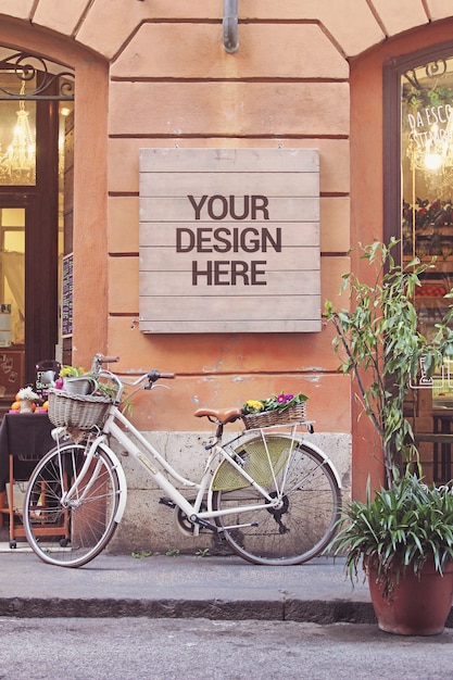 Bike signboard mockup | Premium PSD File