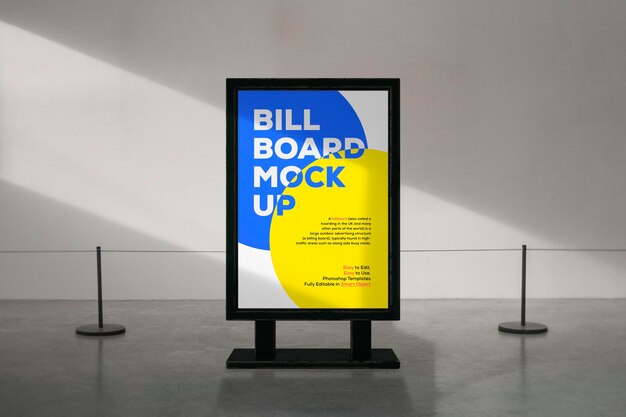 Premium PSD | Billboard lightbox or signboard on wall background