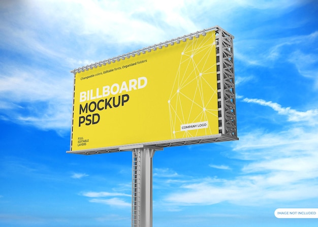 Premium PSD | Billboard mockup design against the sky