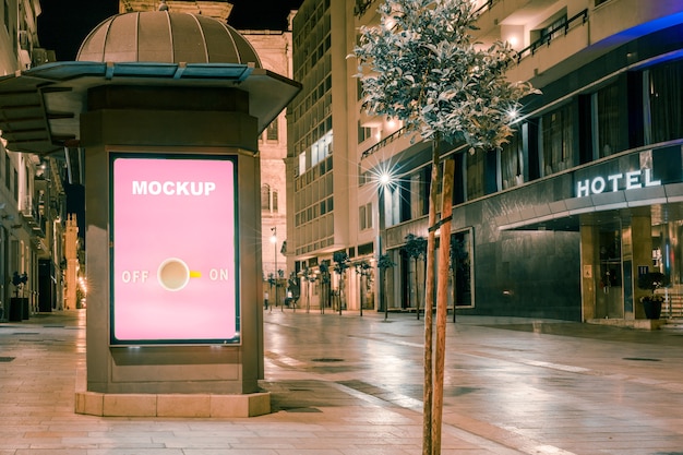 Download Billboard mockup in front of hotel | Free PSD File