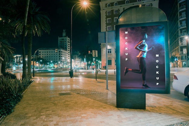 Billboard mockup at night | Free PSD File