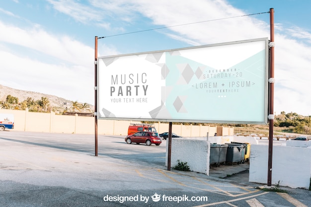 Download Billboard Mockup On Parking Lot Psd Mockup Free 150 Packaging Psd Mockups Best New Templates PSD Mockup Templates