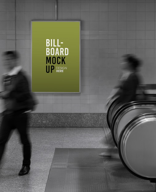 Download Billboard mockup in subway or metro station, useful for ...