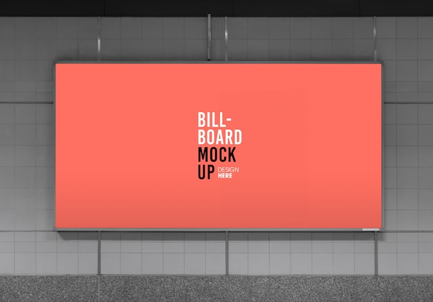 Download Billboard mockup in subway or metro station, useful for ...