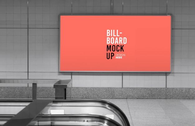 Download Premium PSD | Billboard mockup in subway or metro station