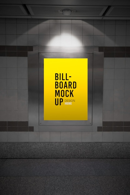 Download Billboard mockup in subway or metro station PSD file ...