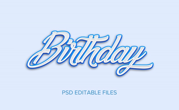 Birthday 3d text style effect | Premium PSD File