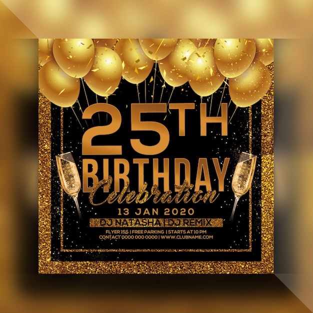 Birthday celebration party flyer Premium Psd