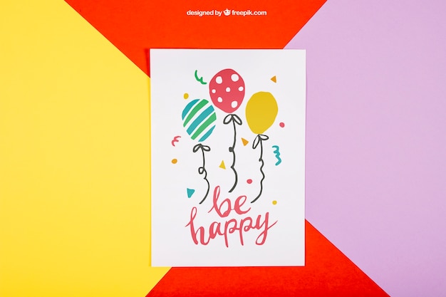 Download Birthday mockup with paper PSD Template - Text Effect PSD ...