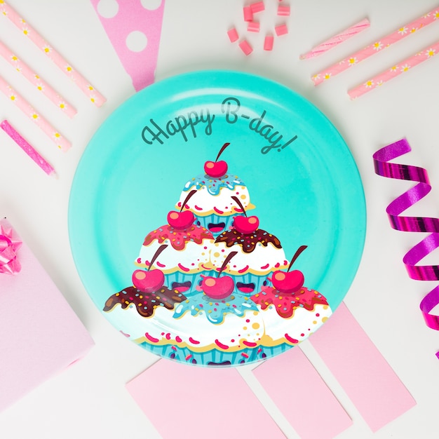 Download Free PSD | Birthday plate mockup