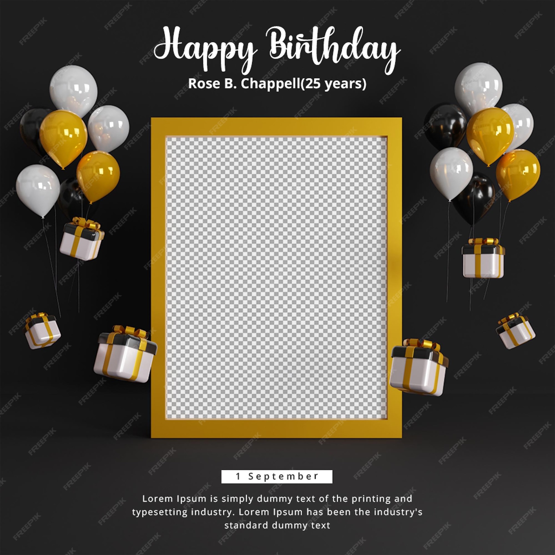 Premium PSD | Birthday social media post template with realistic ...