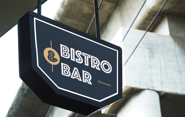 Download Free Psd Bistro And Bar Restaurant Board Mockup PSD Mockup Templates