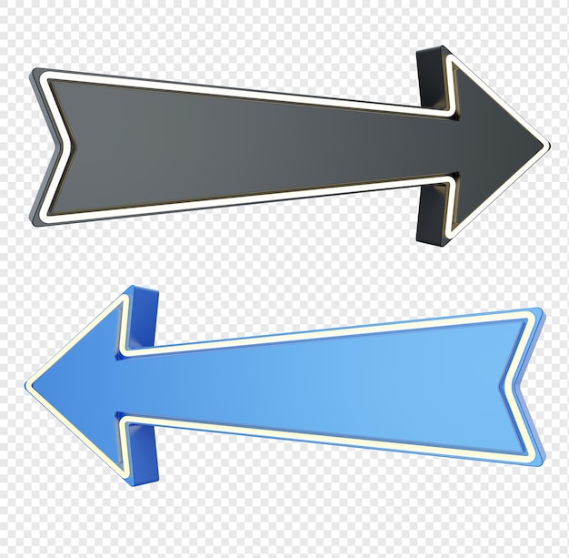  Black and blue modern arrow with lamp isolated