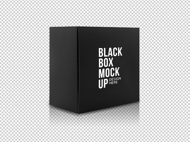 Download Black box product packaging in side view and front view mockup template for your design ...