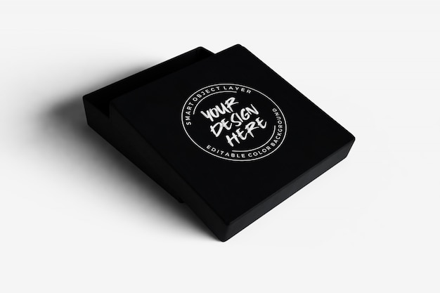Black box with opened lid mockup | Premium PSD File