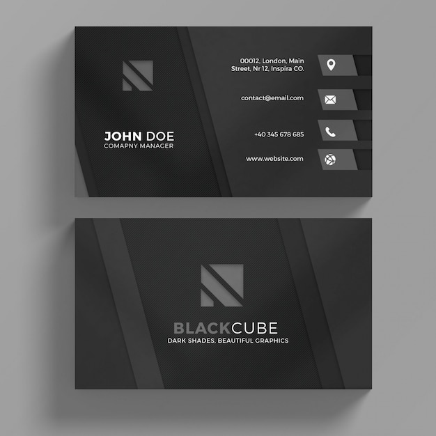 Premium PSD | Black business card