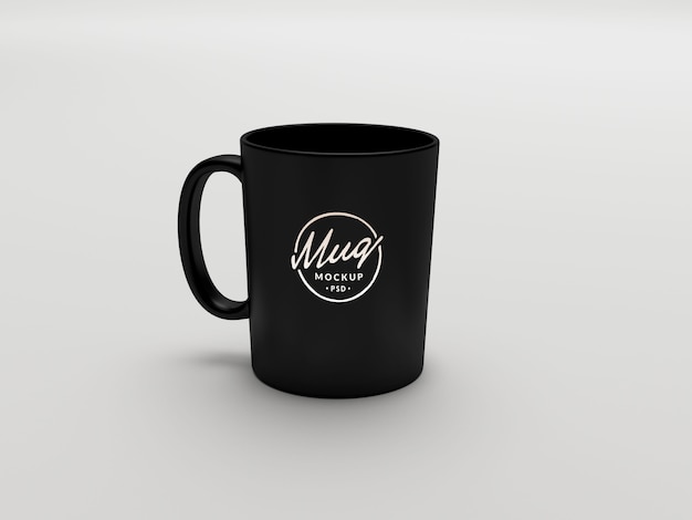 Premium PSD | Black coffee mug mockup