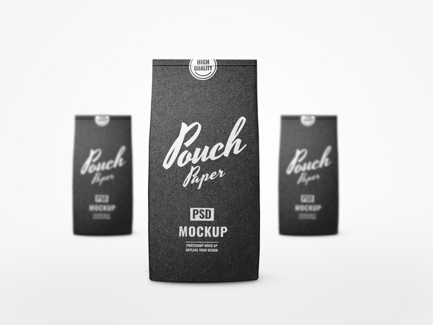 Download Black coffee pouch mockup realistic | Premium PSD File