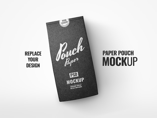 Download Premium PSD | Black coffee pouch paper craft realistic mockup