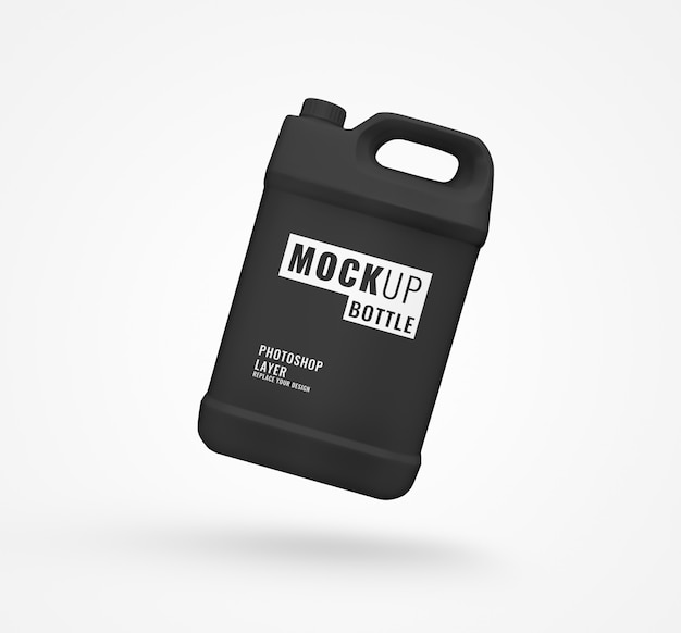 Download Black detergent gallon bottle mockup realistic | Premium PSD File