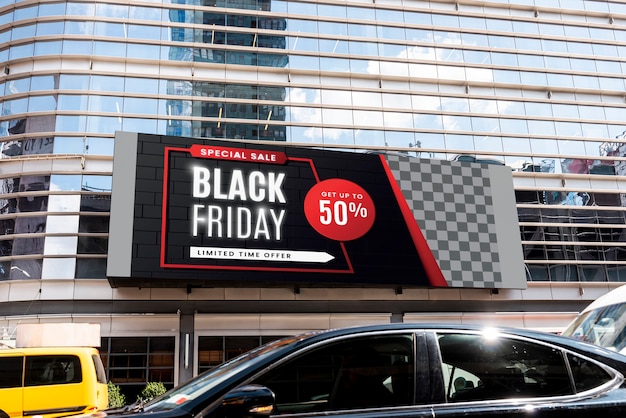 Download Free PSD | Black friday billboard mock-up