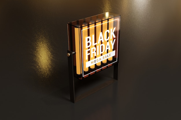 Premium PSD | Black friday concept light box mockup