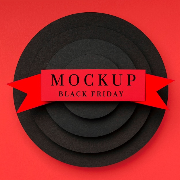 Download Free PSD | Black friday mock-up layers and ribbon