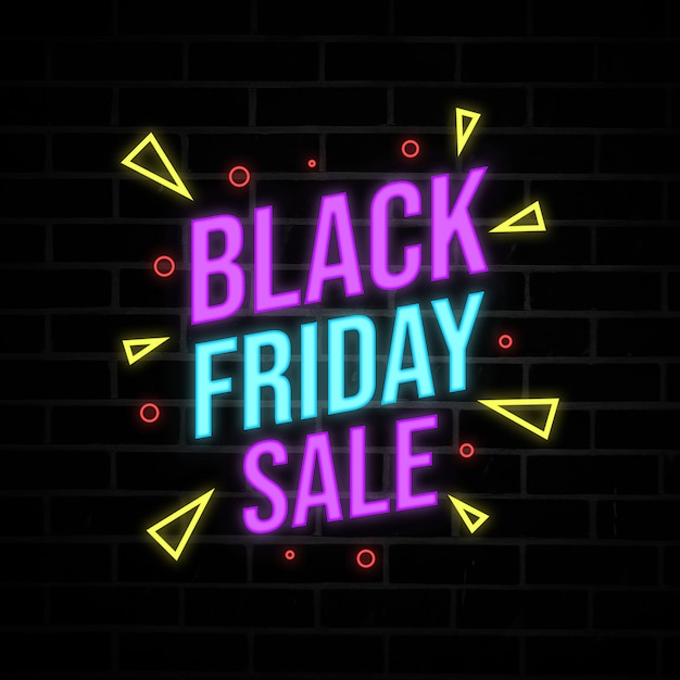 Premium PSD | Black friday sale discount neon style banner