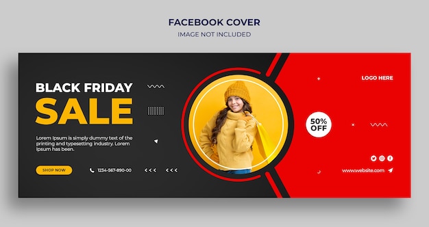 Premium PSD | Black friday sale facebook timeline cover and web banner template