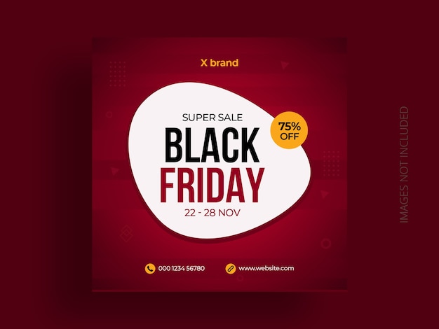 Black friday social media post banner template and square flyer Premium Psd