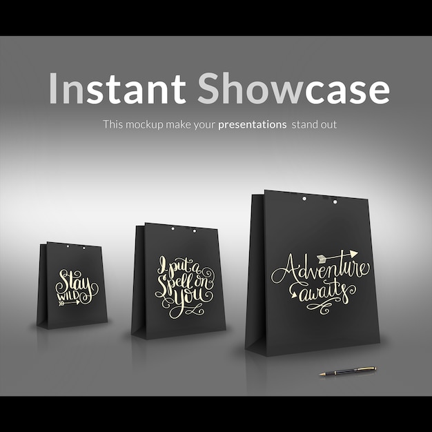 Download Black gift bag mock up PSD file | Free Download