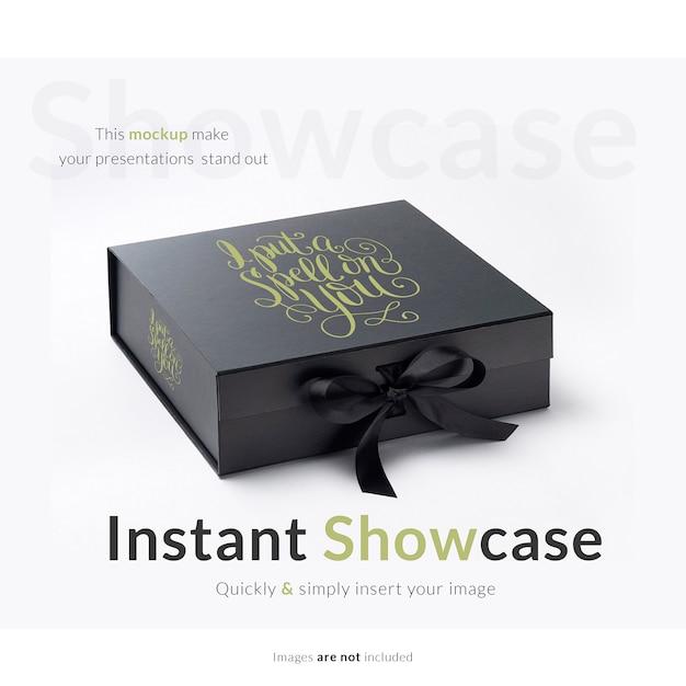 Download Free Psd Black Gift Box Mock Up Yellowimages Mockups