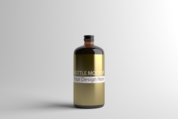 Download Premium PSD | Black glass bottle mockup