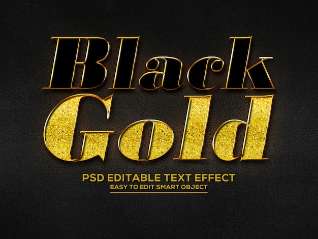 Download Black gold 3d text effect | Premium PSD File
