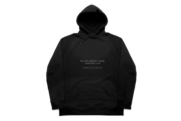 Black hoodie isolate mockup, front view | Premium PSD File