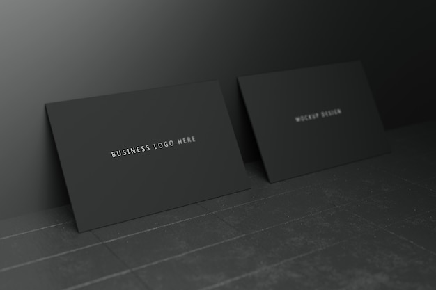 Download Black horizontal business card paper mockup template with ...