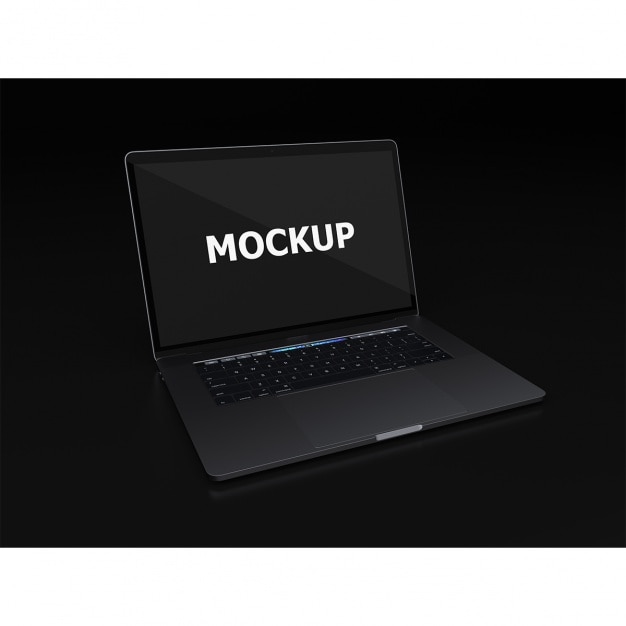 Download Black laptop mockup diagonal view PSD file | Free Download PSD Mockup Templates