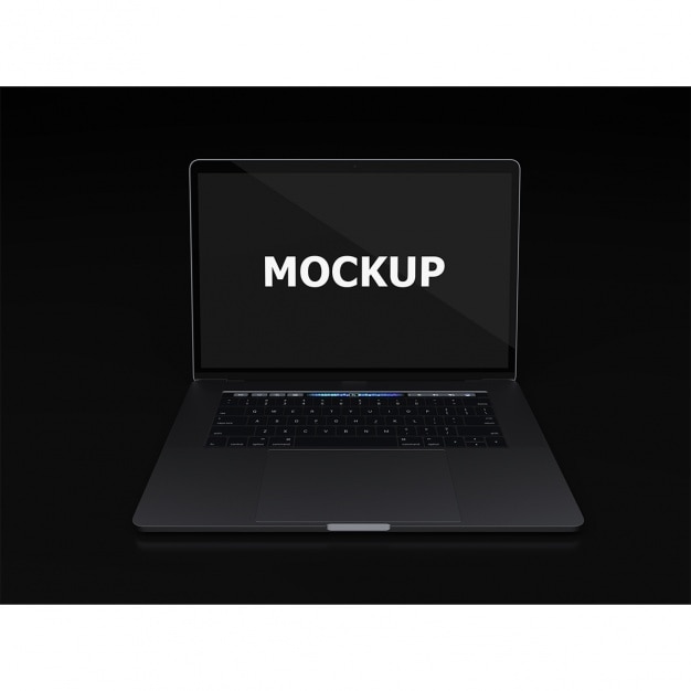 Download Free PSD | Black laptop mockup frontal view