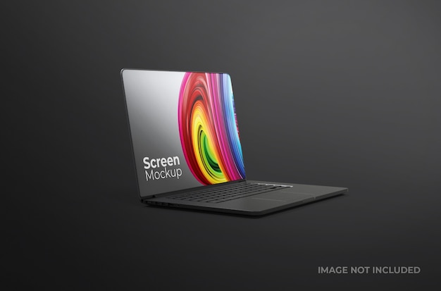 Download Premium PSD | Black laptop screen clay mockup isolated