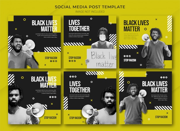 Download Premium Psd Black Lives Matter Instagram Post Bundle Template