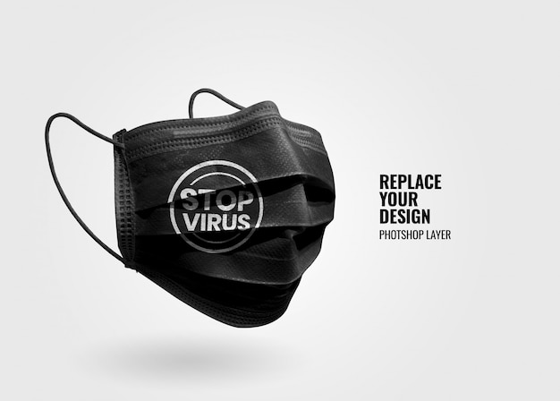 Download Premium Psd Black Mask Protection Mockup PSD Mockup Templates