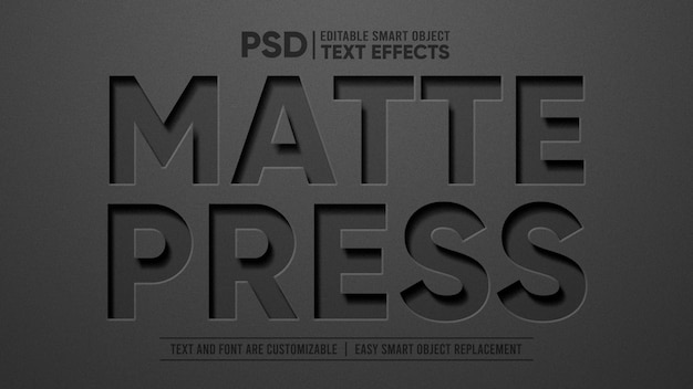  Black matte vinyl 3d editable text effect