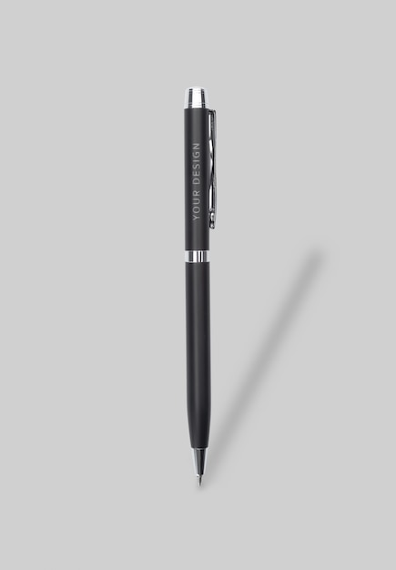 Download Black metal pen on grey mockup template for your design ...